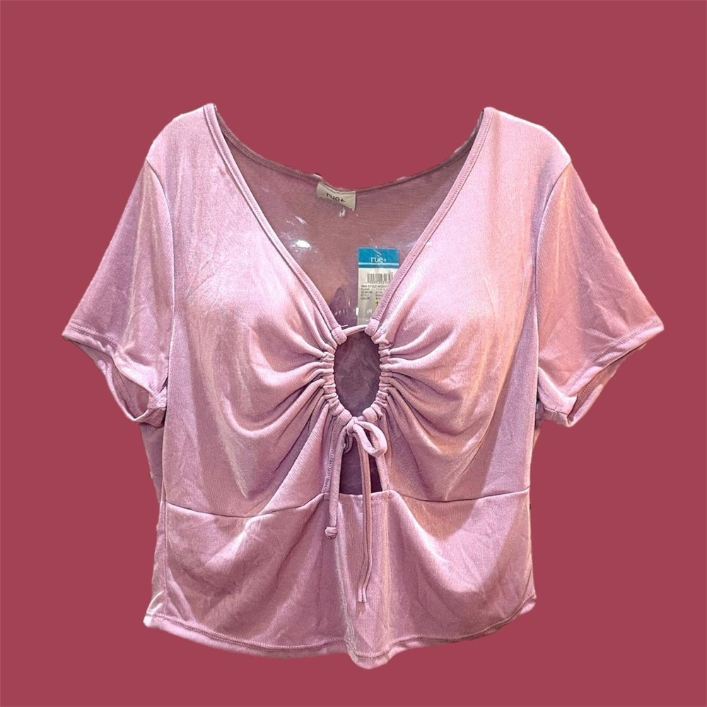Elegant Pink Ruched Women's Top
